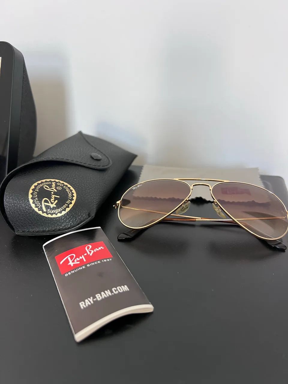 Ray Ban aviador dourado - Foto 3