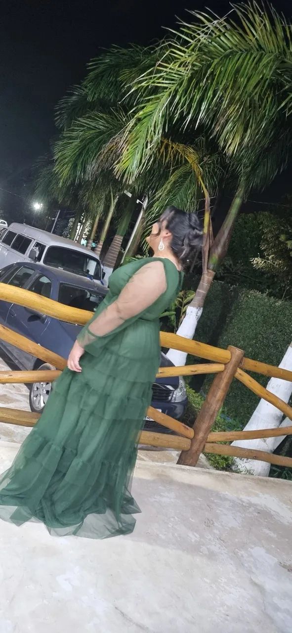 Vestido festa verde Oliva  - Foto 2