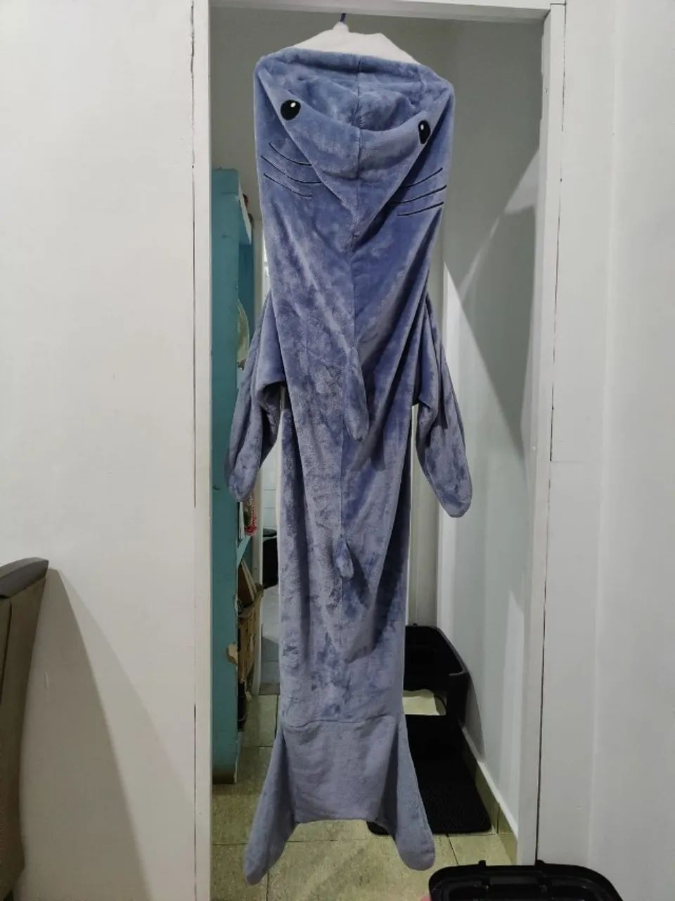 Cobertor Pijama Saco de Dormir Tubarão Adulto 190 cm Altura - Foto 3