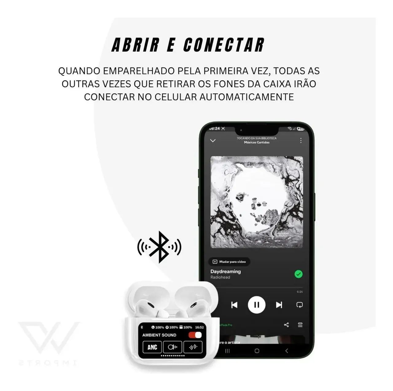 Fone Pro com Case Power back com Tela touchscreen  - Foto 5
