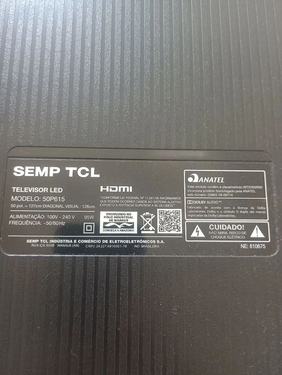 Tv tcl 50polegadas com defeito na tela - Foto 3