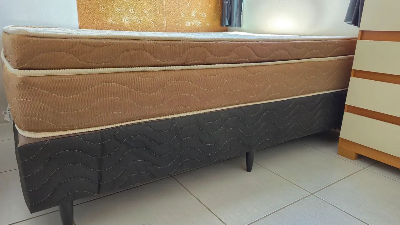 Conjunto Cama Box Casal Ortobom Ouro Spring + Base Sommier - Foto 2