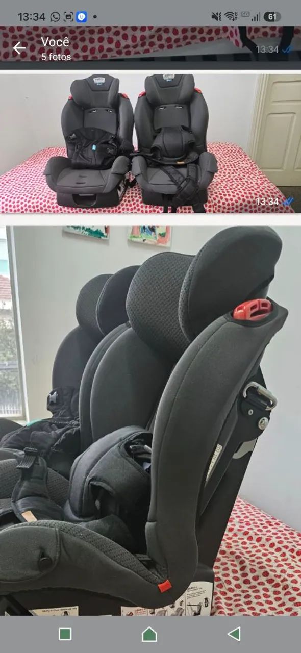 Duas cadeiras infantis para colocar no carro. Preco de cada uma. - Foto 2