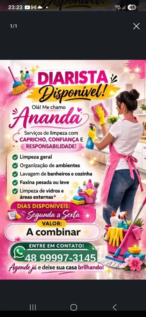Faxina,  Diária,  limpeza pós obra