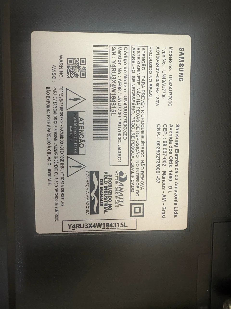 TV Samsung 43 polegadas