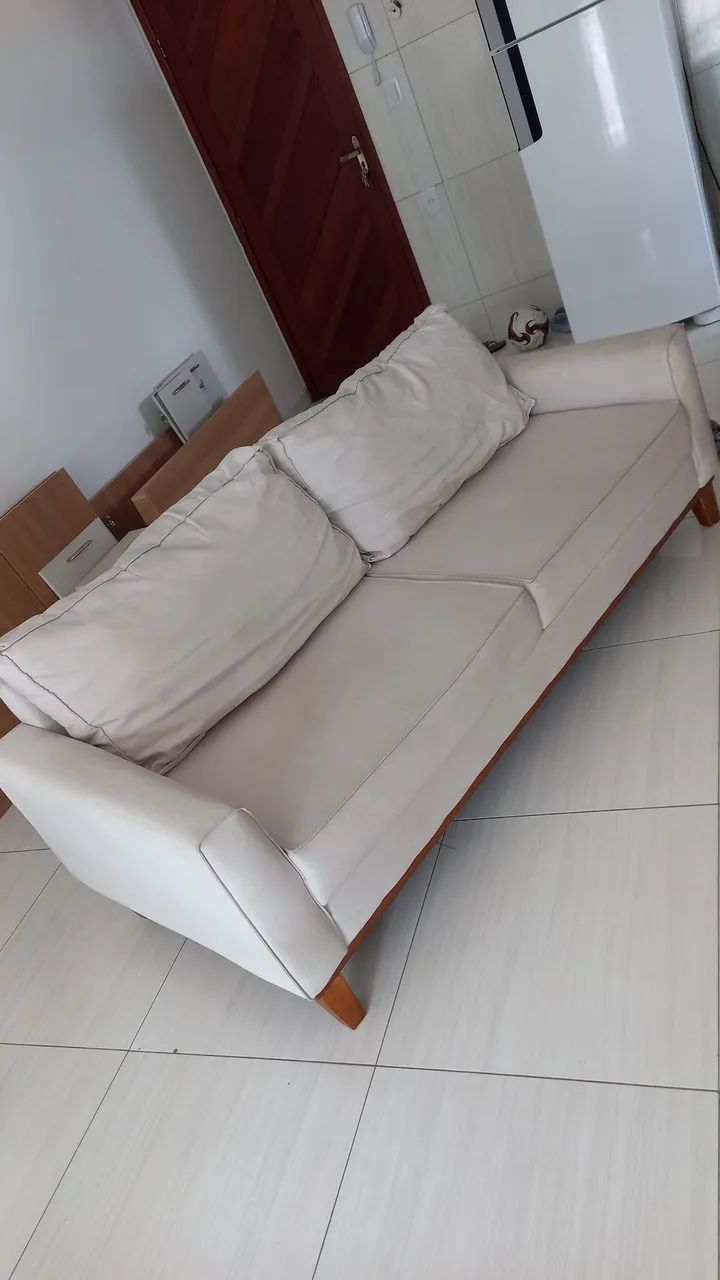 Sofá 2 Lugares 1,60 m (Bege) - Bom Estado