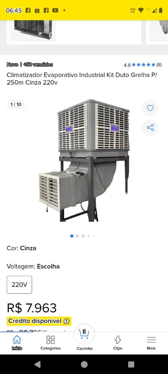 Vendo Climatizador 220v. Academia e Salão de Festas - Foto 6