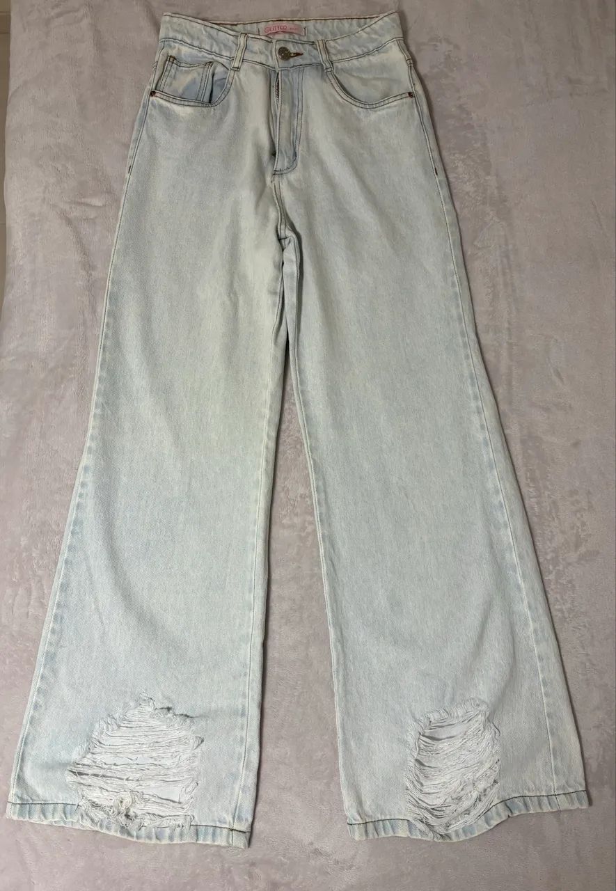 Calça jeans wide leg 