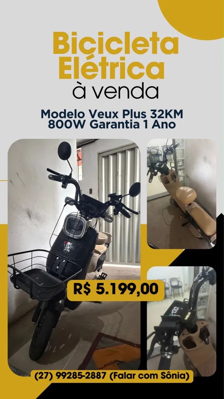 Bicicleta Elétrica Veux Plus 800W NOVA  - Foto 5