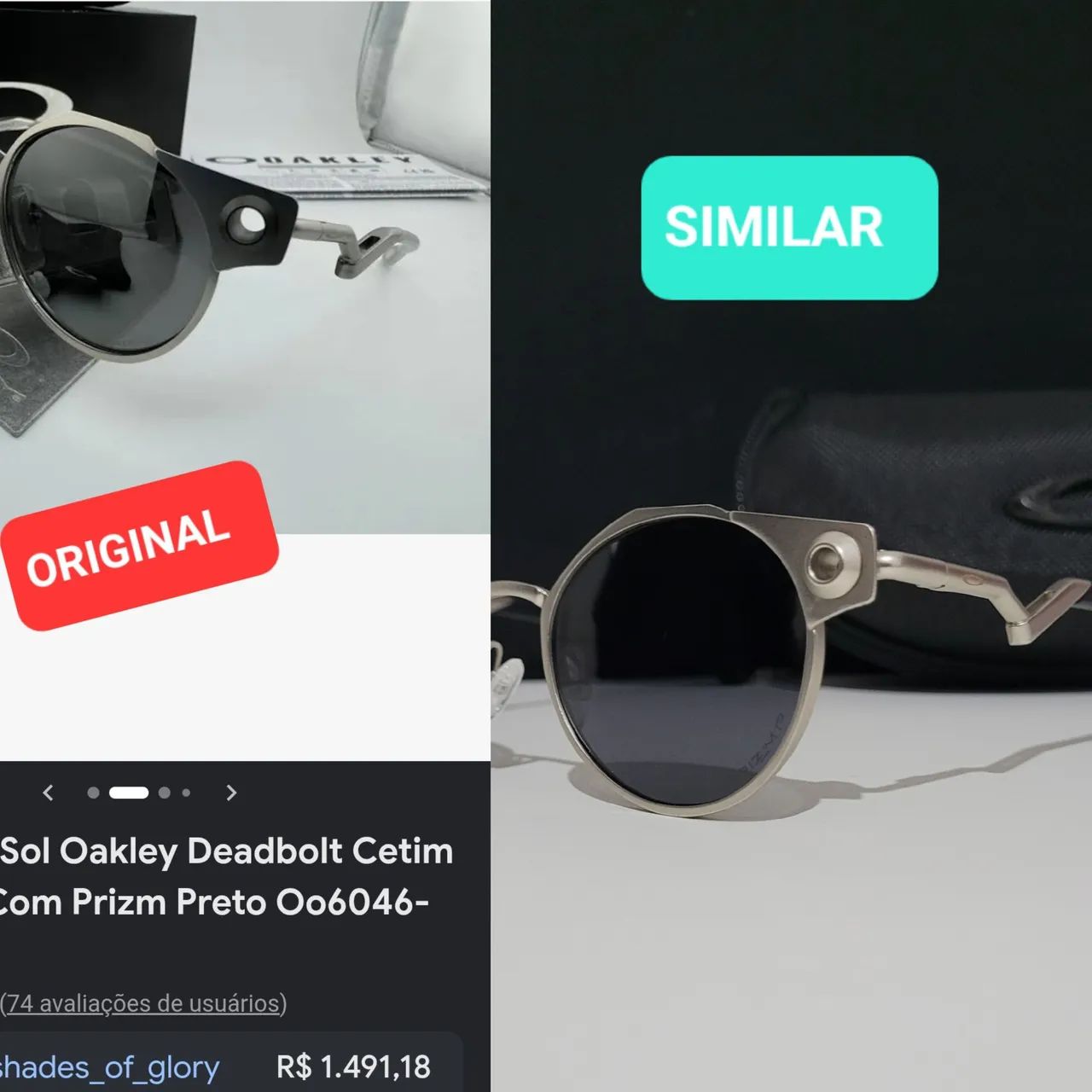 Oculos de sol oakley deadbolt silver masculino  - Foto 5
