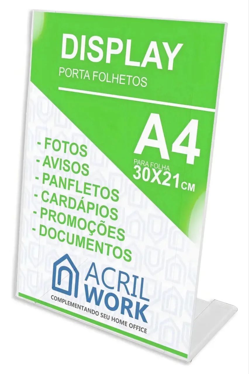 Display A4 em L acrílico cristal 2mm - Foto 2