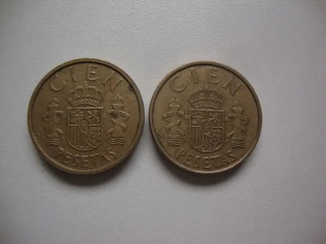 Lote 2 Moedas 100 Pesetas (Espanha) 1983/1984. - Foto 2