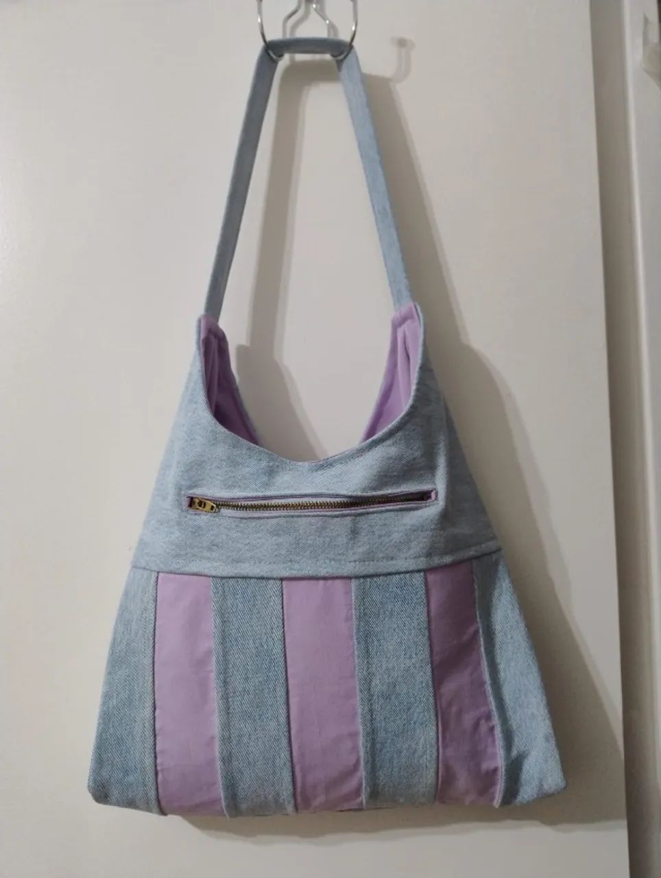 Bolsa em Jeans e Brim Artesanal modelo único Cod 093 - Foto 3
