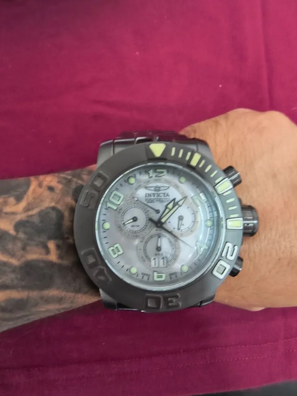 Relógio Invicta Reserve Chronograph Gunmetal - Impecável, Na Caixa Com NF E Certificado - Foto 5
