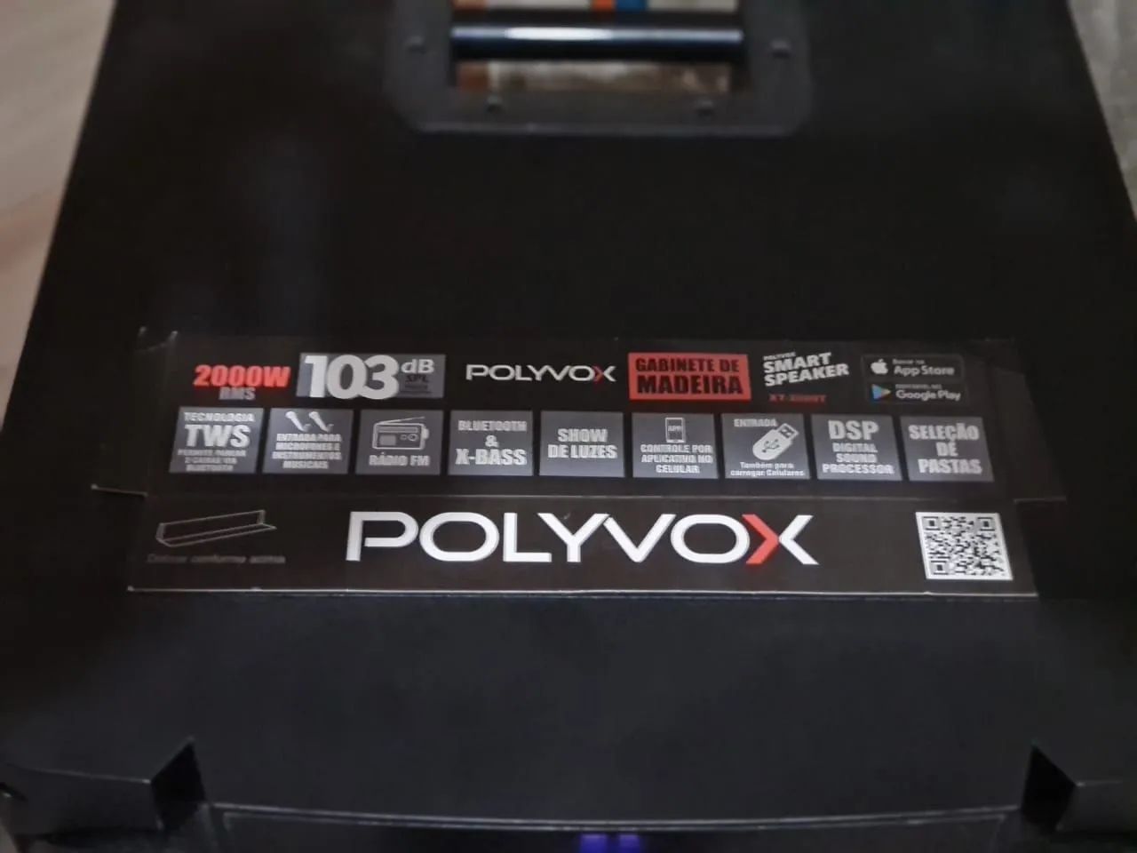 Vendo ou troco torre de som Polyvox 2000W 
