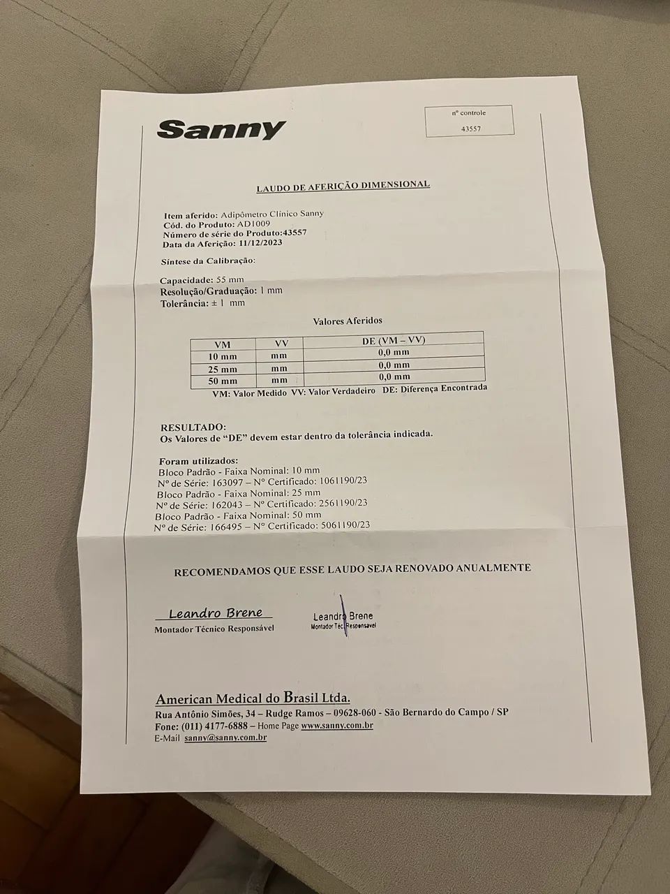 Vendo Adipômetro Clínico Sanny modelo AD1009C - Foto 3