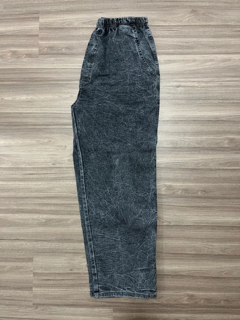 Calça Jeans Estonada Preta - Foto 2