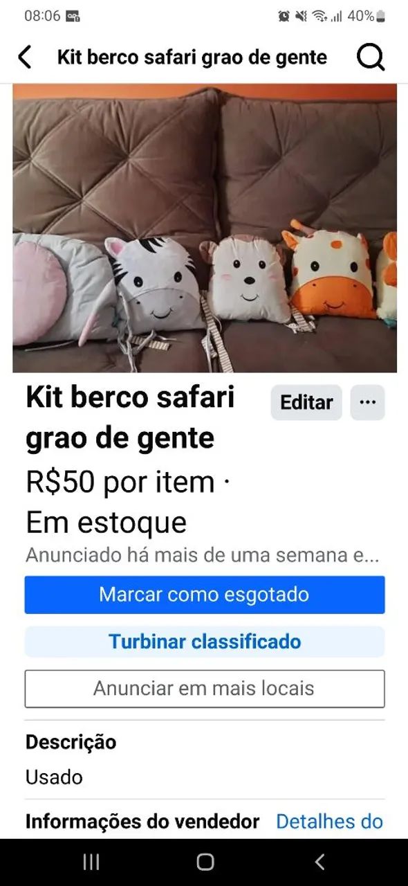 Protetor de berço safari