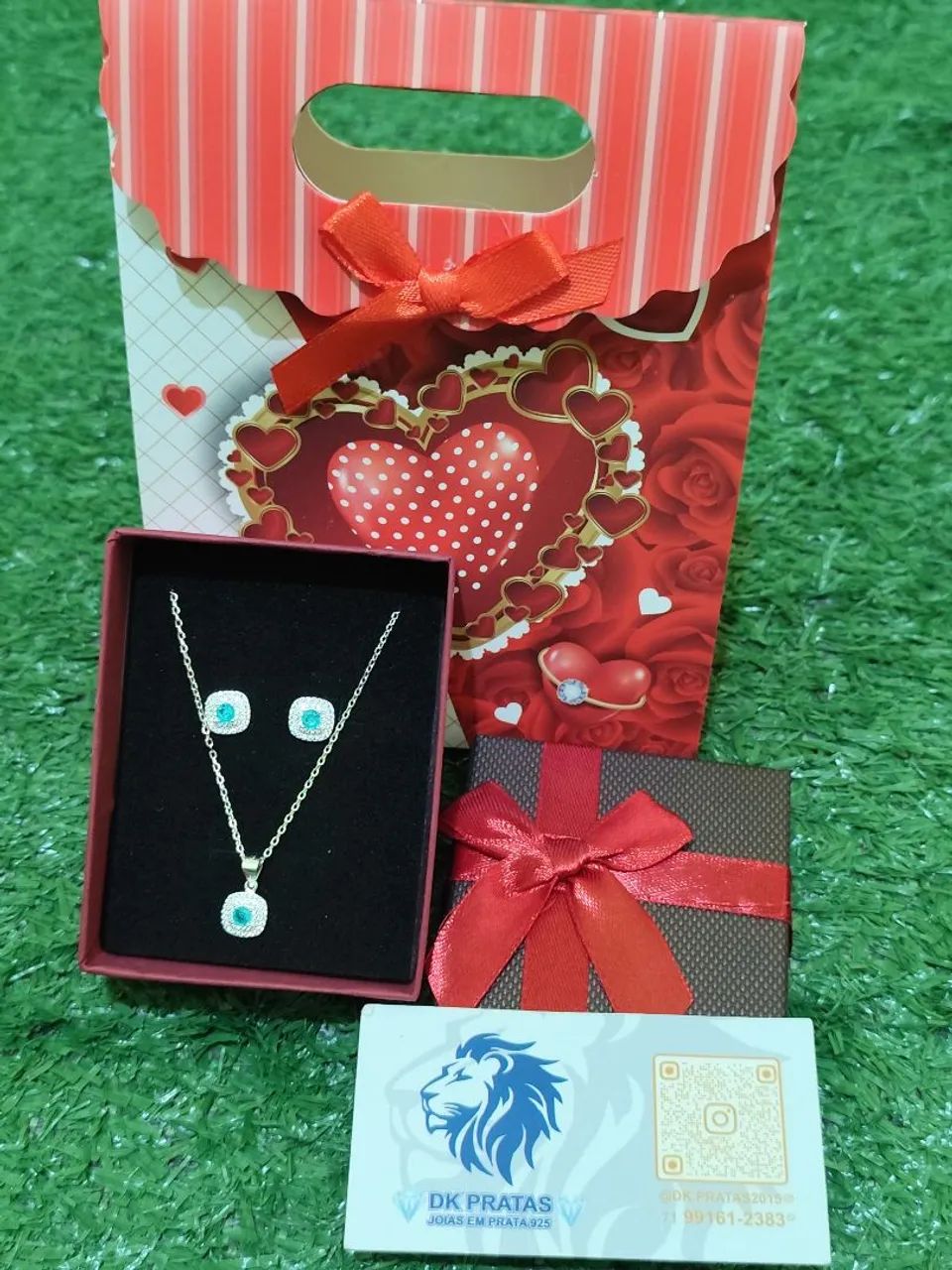 Kit de prata 925 esmeralda  - Foto 2