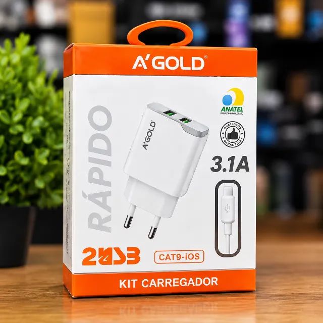 Carregador para iPhone A?GOLD 3.1A + Cabo Lightning - Foto 2