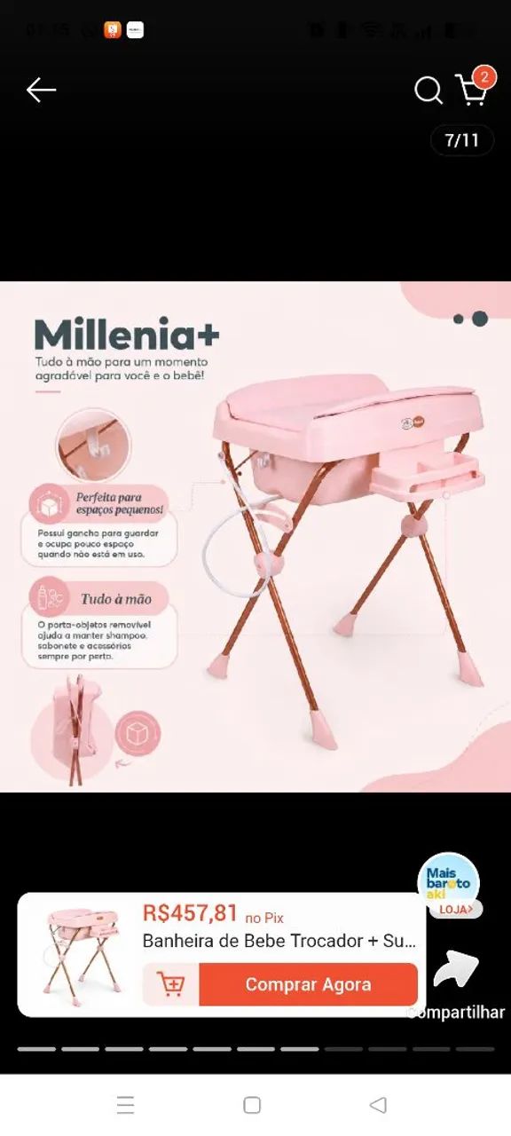 Banheira com trocador de bebê  - Foto 2