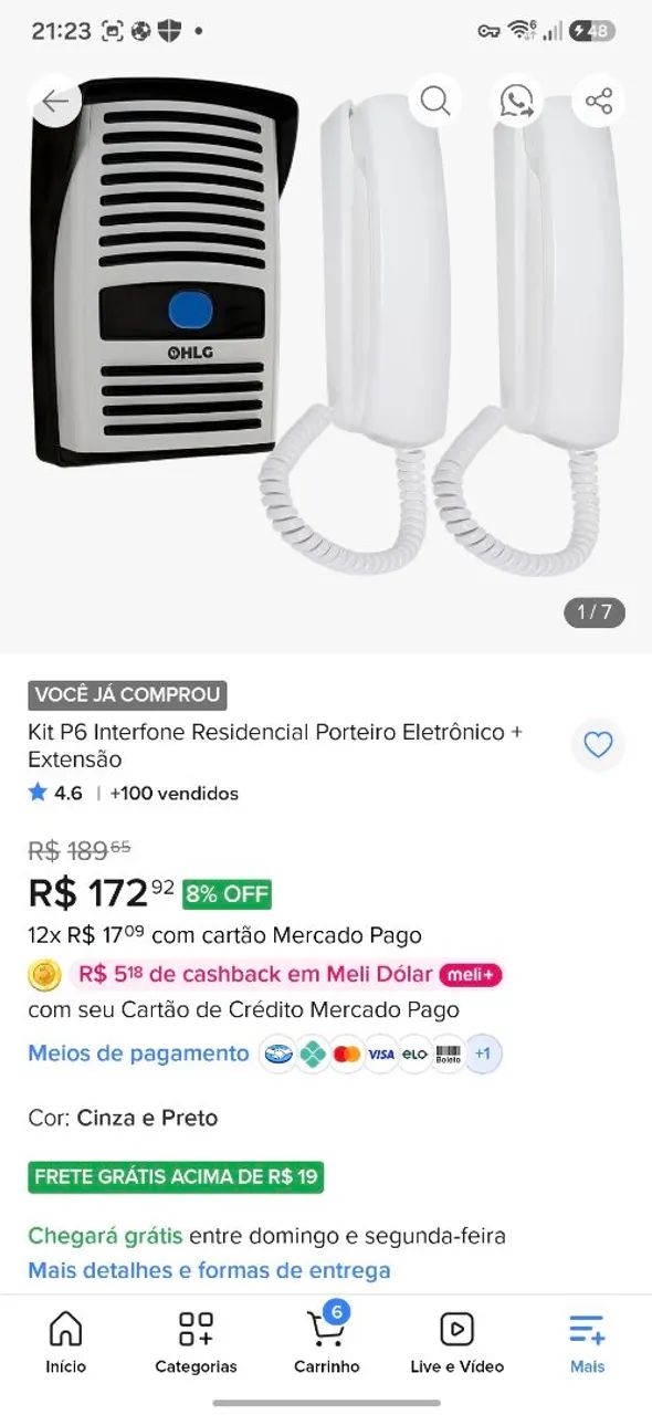 Kit interfone p6 com 2 pontos - Foto 2