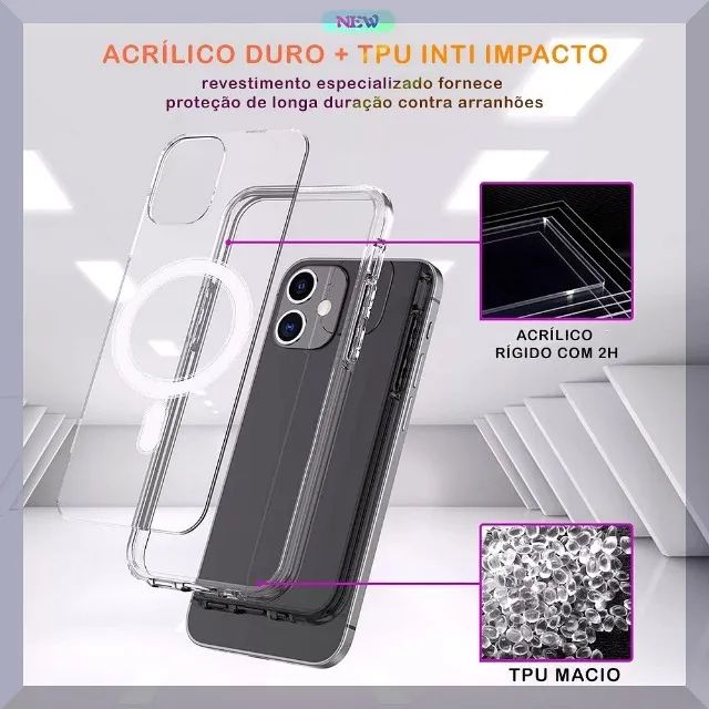 Capa anti impacto para iphone 12 e modelos pro com magsafe  - Foto 4