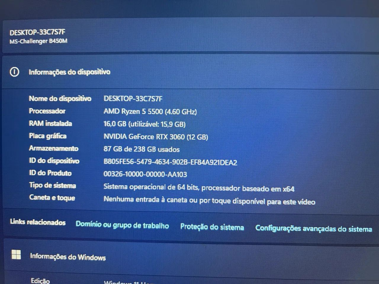 PC Gamer Ryzen 5500 RTX 3060 12gb  - Foto 4