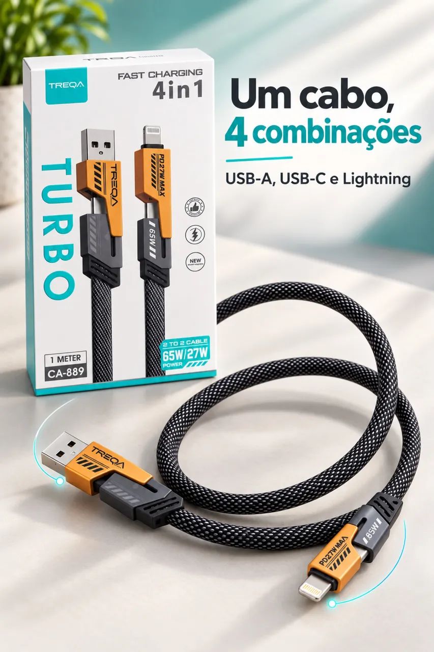 Cabo usb 4 em 1 entrega *grátis* - Foto 3