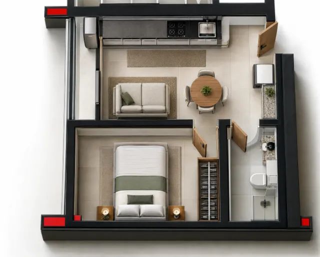 Apartamento no América com 1 quarto no Ed. PULSE