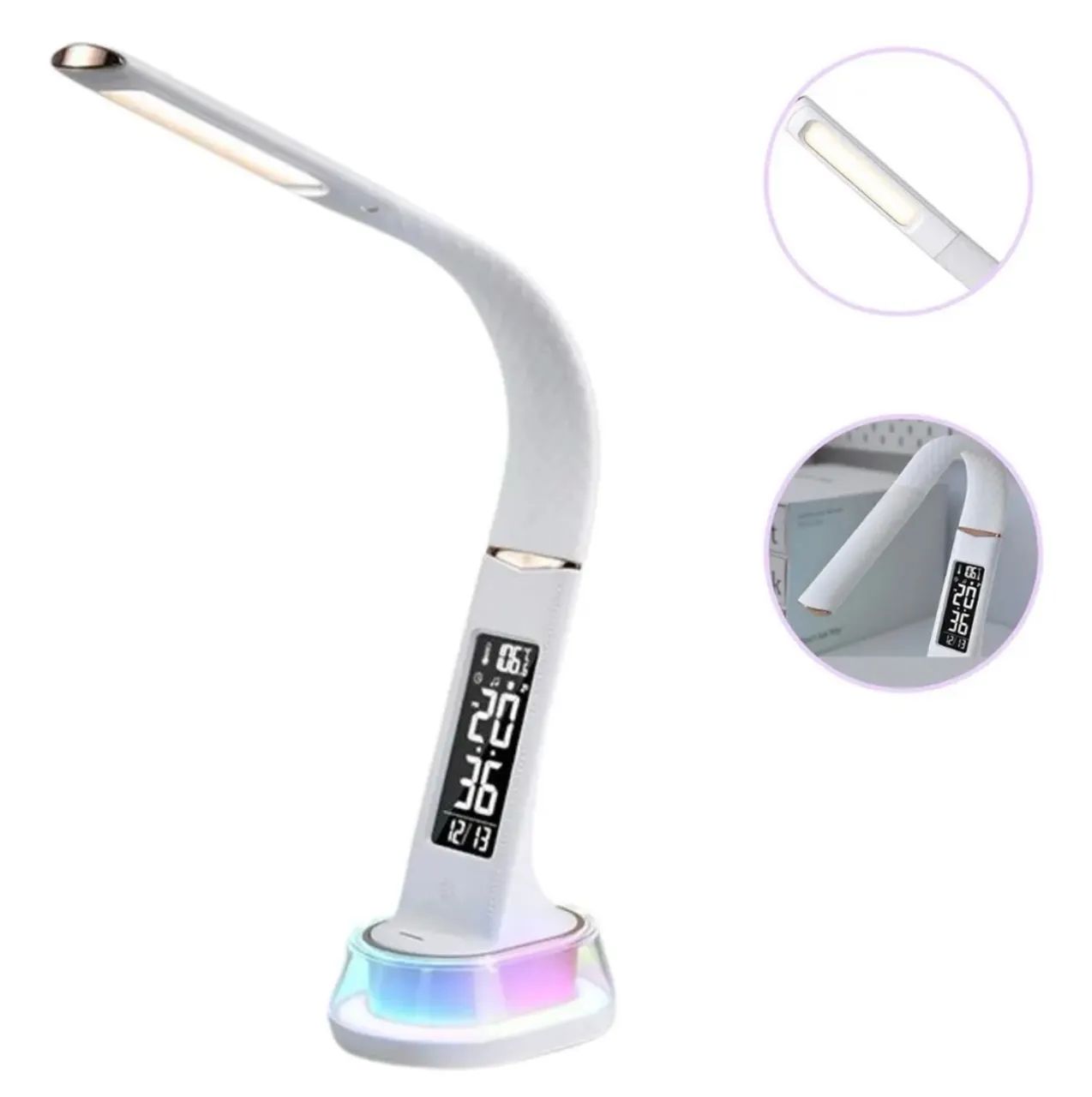 Luminária de Mesa LED Lelong Com Relógio  - Foto 2