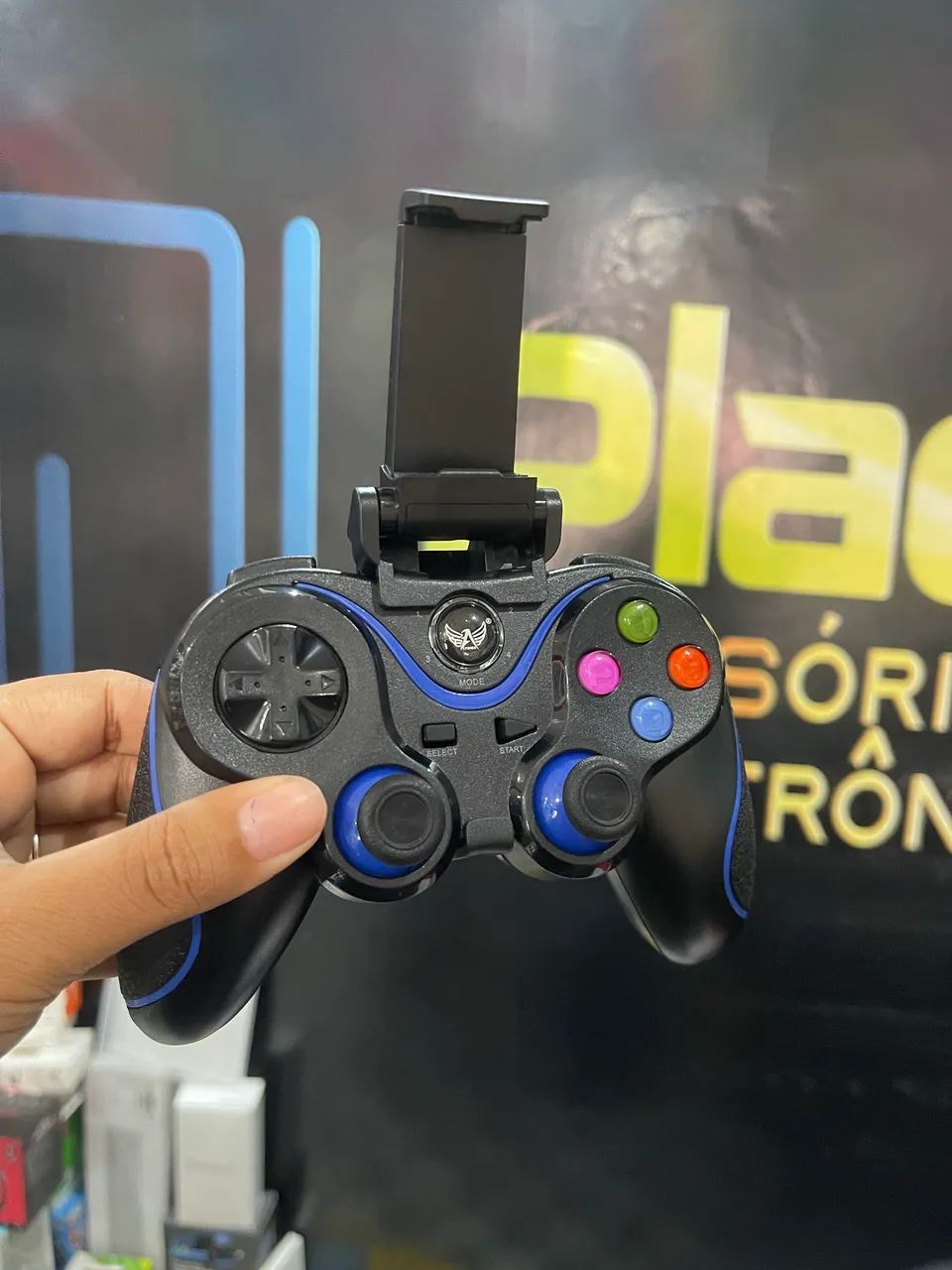 Controle Sem Fio Altomex Azul Bluetooth Para Celular Android iOS e PS3 - Foto 3