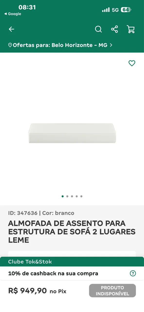 ALMOFADA PARA SOFÁ 2 lugares LEME TOK&Stok - Foto 2