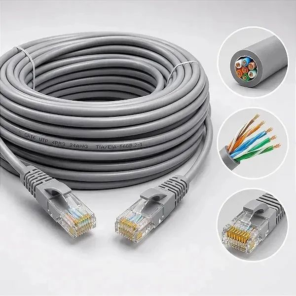 Cabo de Rede com 40 Metros Cat6 para CFTV e Rede, Até 1000Mbps - Onex  - Foto 3