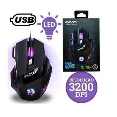 Mouse Gamer USB 7D 3200 DPI LED Gaming Exbom MS-G260