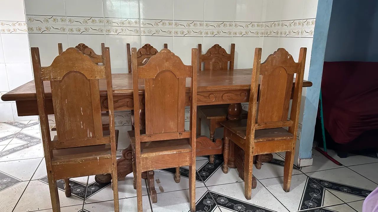 Mesa de Cerejeira Maciça com 6 Cadeiras - Foto 3
