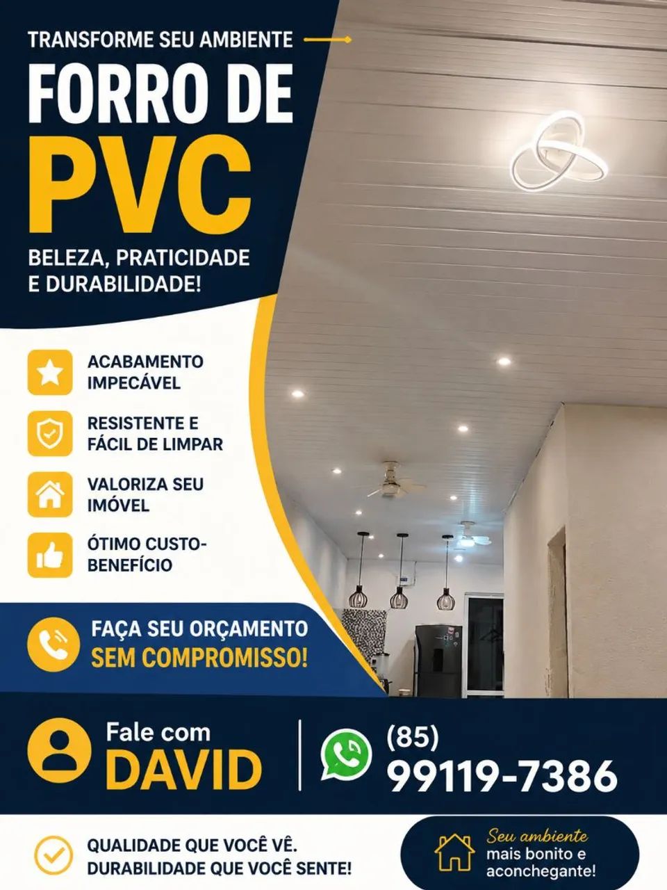 Forro de PVC Para Casa ou Empresa 