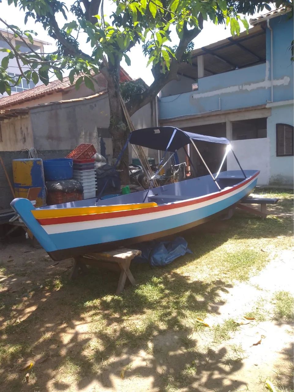 Barco Doc Ok + capota - âncora - remos e coletes - Foto 4
