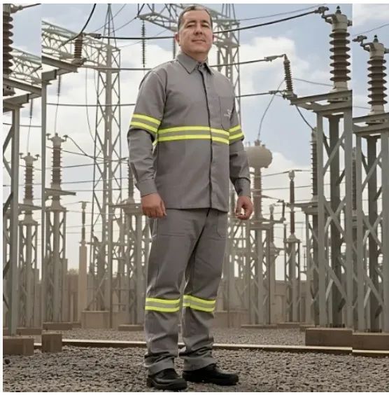 Uniforme Eletricista Risco 2 Nr10 Antichamas C/refletivo Cinza GG - Foto 4