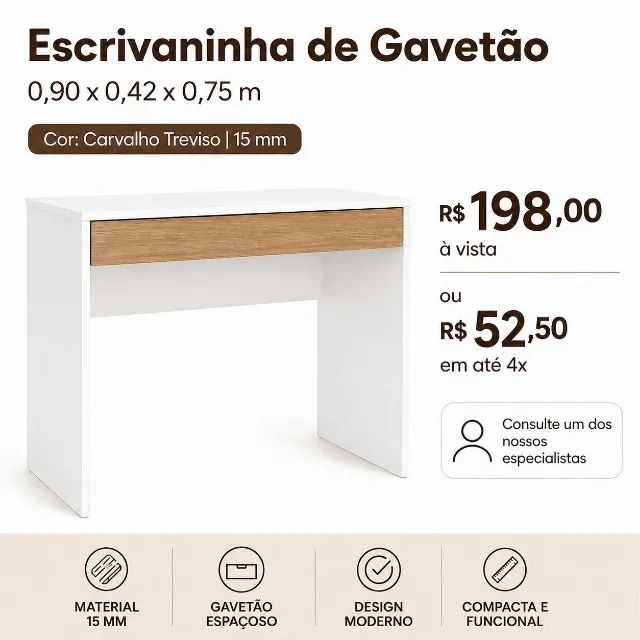ESCRIVANINHA GAVETÃO - Foto 2