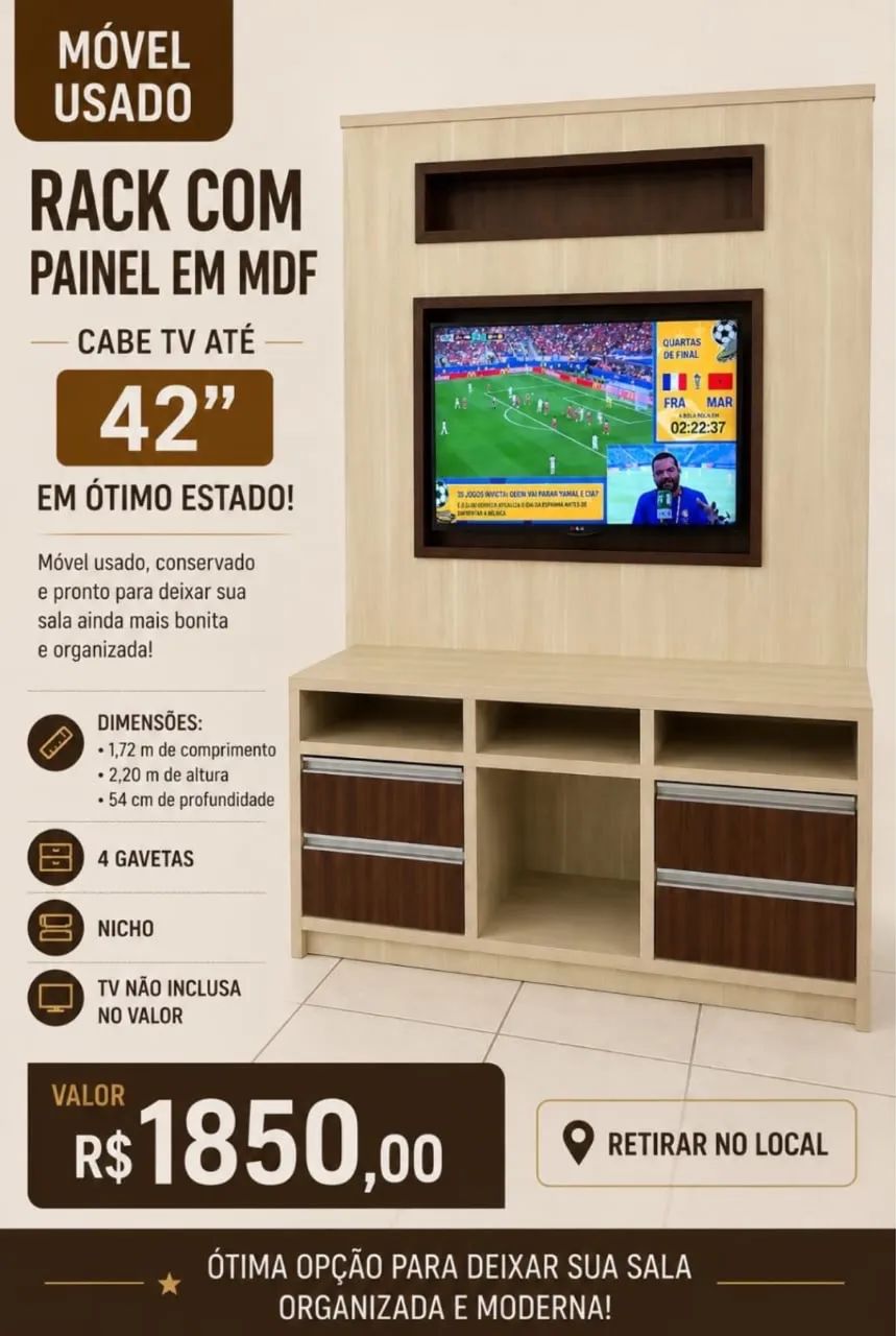 Rack com painel 