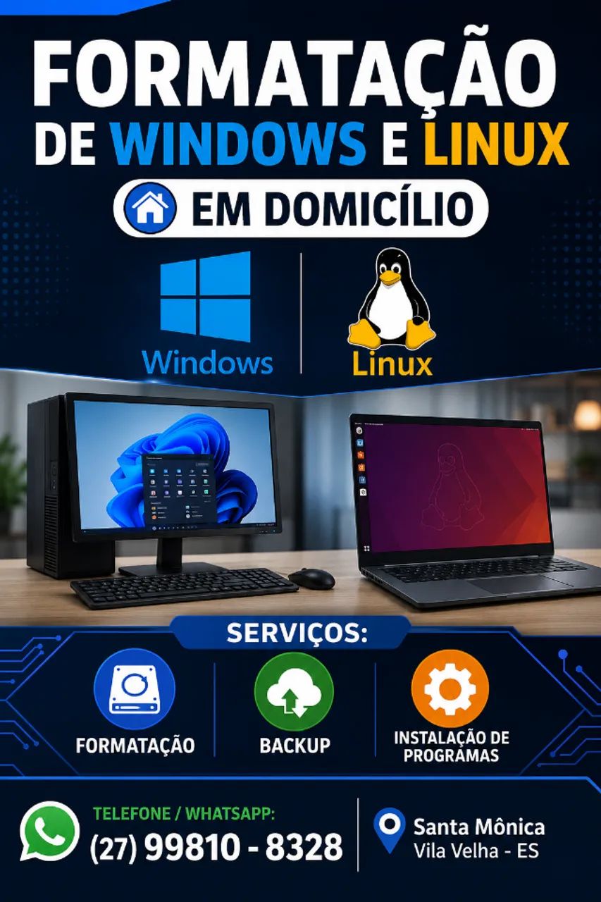 Formatação de computador e notebook 