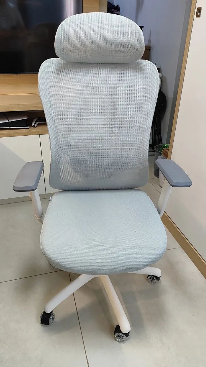 Cadeira Ergonômica Elements Samaia - Branco e Cinza