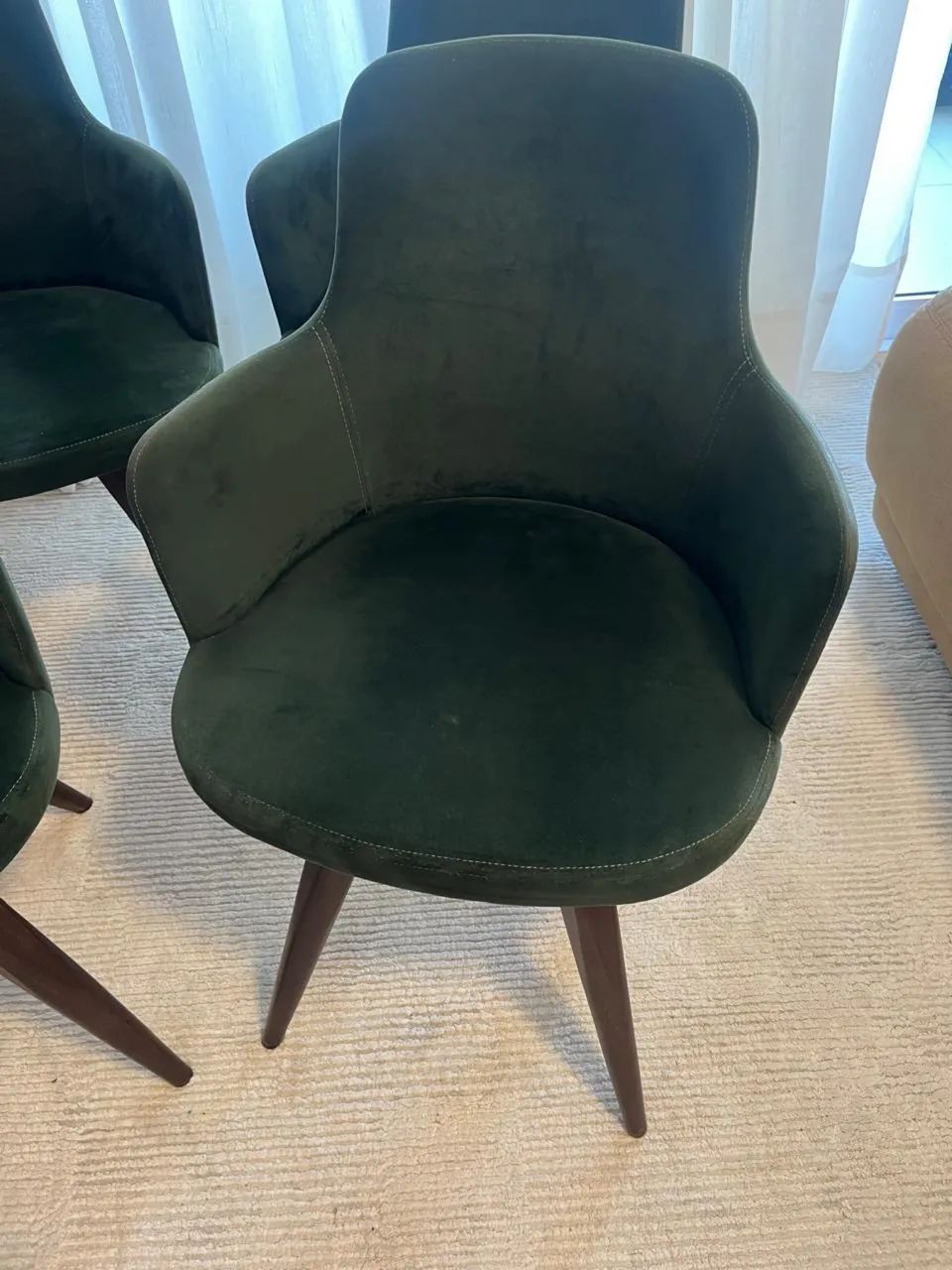 4 Cadeiras em Suede verde escuro - Foto 3