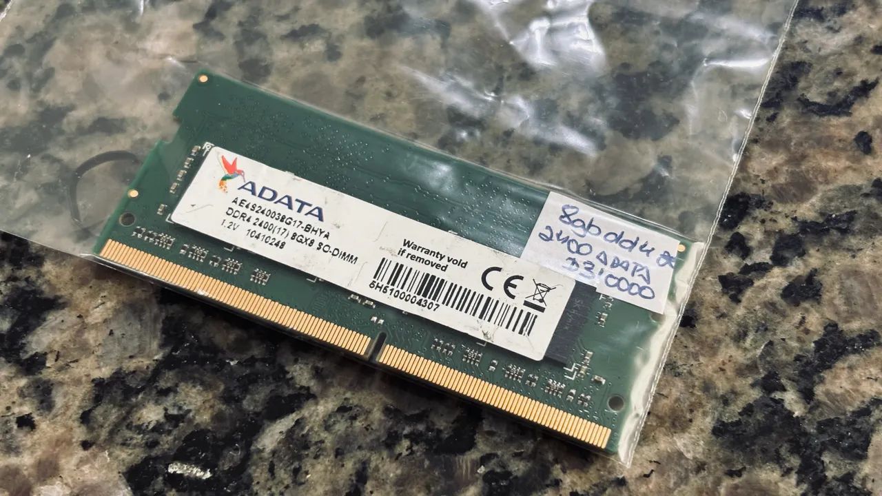 Memoria ram 8gb ddr4 2400 Adata ( seminova ) testada p notebook - Foto 3