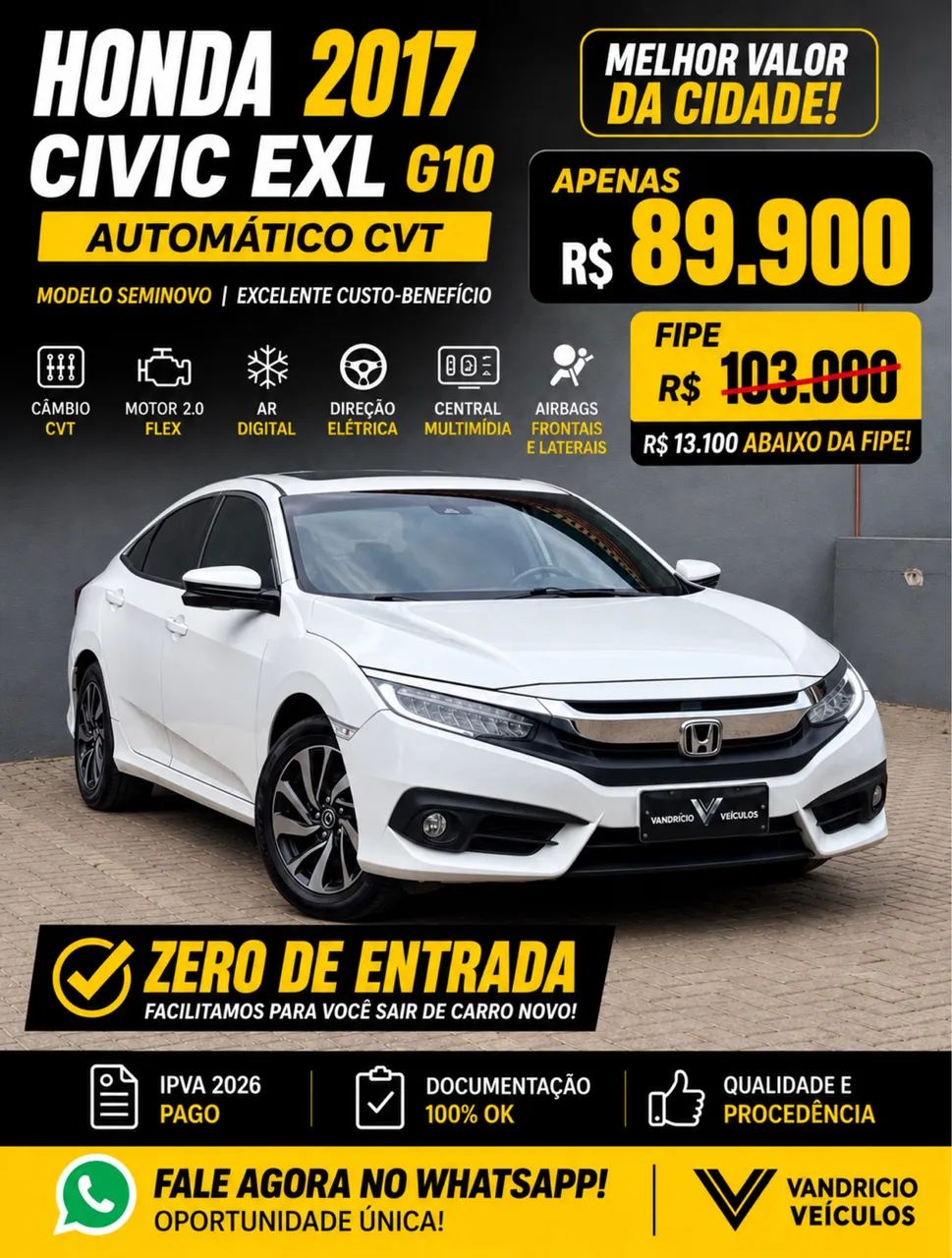 Honda Civic Civic Sedan EXL 2.0 Flex 16V Aut.4p 2017