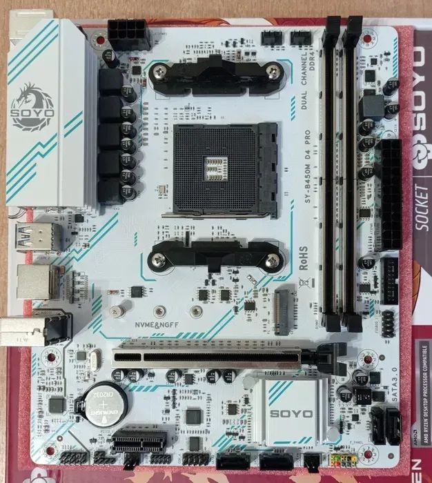 Placa Mãe Soyo B450M White AM4 DDR4