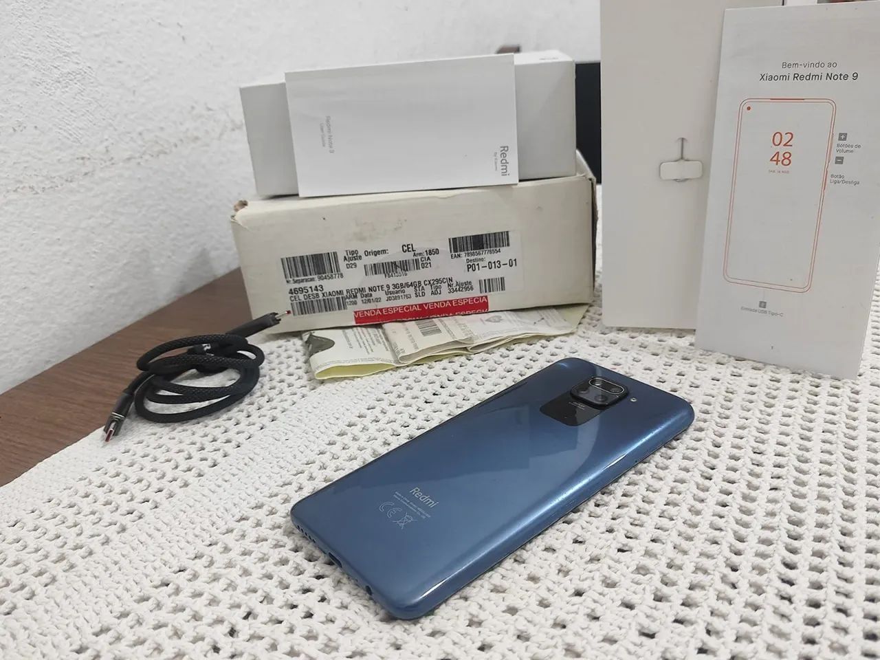 Xiaomi Redmi Note 9 64GB Azul - Completo - Foto 4