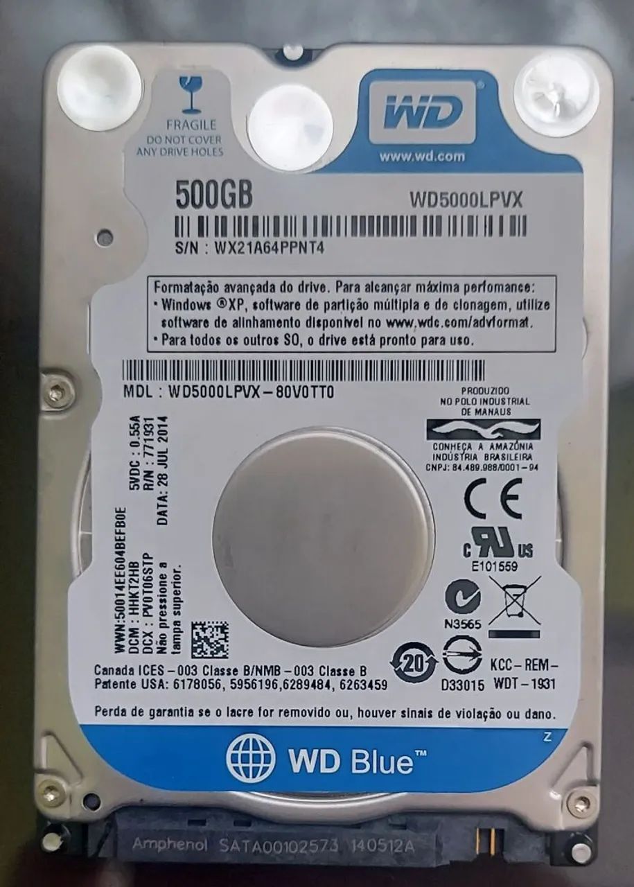 HD 500GB NOTEBOOK WD BLUE