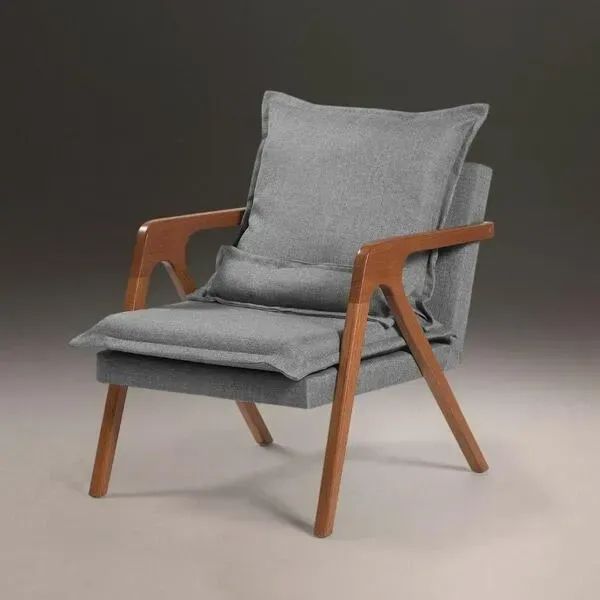 Novidade!! Poltrona 040 Linho 80cm Madeira
